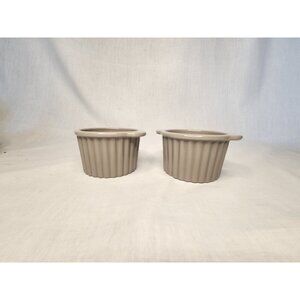 Revol Les Naturels Ramekins Set Of Two Gray 4.5 oz Handles